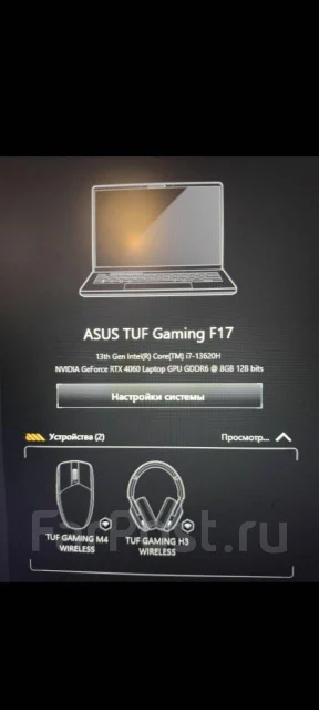 Asus TUF Gaming F17 FX707VV. 17.3", ��� 16 ��, ���� 1 000���, WiFi: 1, Bluetooth: 1 ����