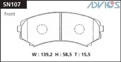 �������� ��������� ������� Advics �������� (F) Mitsubishi Pajero V60 / V70 (99-06), Pajero V80 / V90 (06-), Proudia S32A (00-01) Advics SN107 SN107 ��...