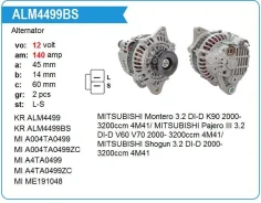 ��������� Mitsubishi 4M41, 12V, 140A Motorherz ALM4499BS ����