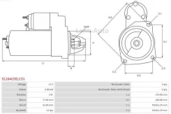 ������� Hyundai Creta 15-22 / ix35 09-15 (0,9 kW/ Z=11/ Delco) S1164DELCO ����