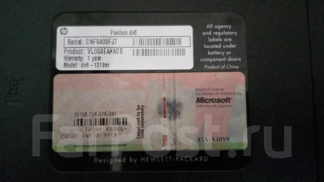 HP Pavilion dv6-1319er. 15.6", 2,2����, ��� 3072 ��, ���� 320���, WiFi: 1, Bluetooth: 1 ����