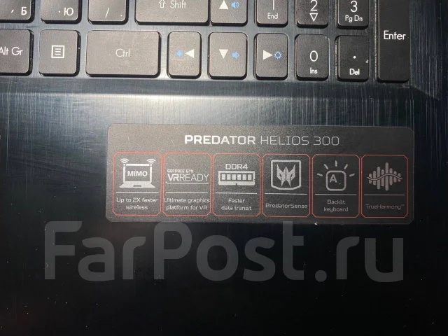 Acer Predator Helios 300. 15.5", 2,8����, ��� 16 ��, ���� 1 000���, WiFi: 1, Bluetooth: 1 ����