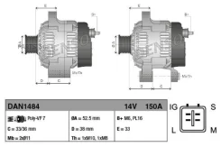 ��������� 14V 150A Toyota Land Cruiser Prado 09- DAN1484 ����