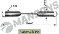 ����������� ��������� ������� BPW SN3020 ������� 180x20x3.6 1�� Mansons 0539734170 0539734170 ����