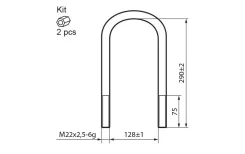 ��������� ������� 22*128*290*75 U-�����. � ������� BPW Exovo M1800412 M1800412 ����