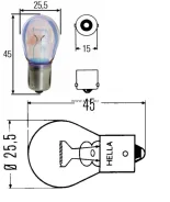 ����� ���������� ��������� 24V 10W BA15s R10W Hella 8GA002071251 8GA002071251 ����