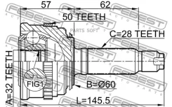���� �������� 32x60x28 | ����� ����/��� | Febest 0310-022A50 0310022A50 ����