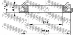 ������� ��������� 76.05x63.8x6.5x10 | ����� ����/��� | Febest 95DDY-75640610X 95DDY75640610X ����