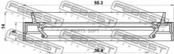 ������� ������� 38.4x55.3x8x14 | ����/��� | Febest 95JES-40550814C 95JES40550814C ����
