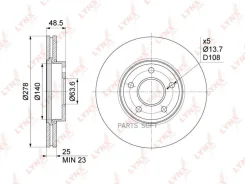 ���� ��������� ������������� (278x25) | ����� | Lynxauto BN-1024 BN1024 ����