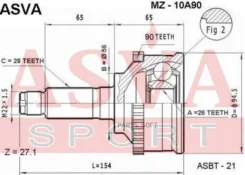 ���� �������� 26x56x28 ASVA MZ-10A90 MZ10A90 ����