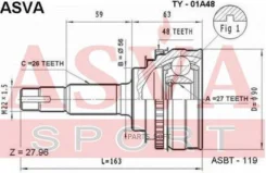 ���� �������� 27x56x26 ASVA TY-01A48 TY01A48 ����