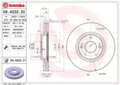 ���� ��������� ��������! Hyundai i30 1.6/2.0/1.6D/2.0D 07 Brembo 09A53220 09. A532.20 09A53220 ����