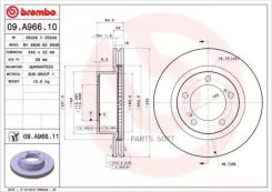 ���� ��������� (�������) Toyota Land Cruiser (J200) 07-21 / Lexus LX 07-23 Brembo 09. A966.11, �������� 09A96611 ����