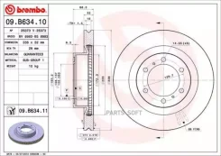 ���� ��������� ��������! Toyota Land Cruiser4.0/3.0D-4D 03 Brembo 09B63411 09. B634.11 09B63411 ����