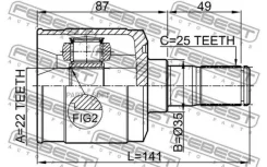 ���� ���������� 22x35x25 | ����� ����/��� | Febest 1211Accmt 1211ACCMT ����