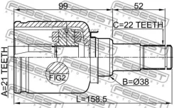 ���� ���������� ����� 21X38X22 Febest 2111Fusatlh 2111FUSATLH ����