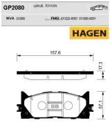 ������� �������� ��������! � �������. ��. Hagen Toyota Camry 2.4/3.5 V6 07 Sangsin Brake GP2080, ����� GP2080 ����