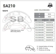 ������� ��������� ���������� VW POLO V (6R1, 6C1), Skoda Fabia II (542) Sangsin Brake SA210 SA210 ����