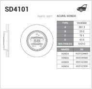 ���� ��������� ��������! Honda CR-V/Prelude 2.0-2.3 94 Sangsin Brake SD4101 SD4101 ����