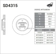���� ��������� ��������! Mitsubishi Lancer 1.5/1.8/2.0 Di-D 08 Sangsin Brake SD4315 SD4315 ����