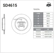 ���� ��������� ������! Toyota Auris/Corolla 1.3/1.6/1.8 07 Sangsin Brake SD4615 SD4615 ����