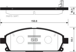 ������� �������� ��������! Nissan Patfinder/X-Trail 97, Infiniti Q45 89-01 Sangsin Brake SP1365 SP1365SNS SP1365 ����
