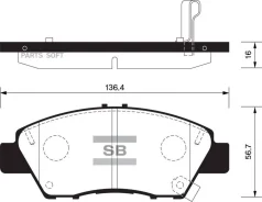 ������� �������� �. Honda CR-Z 11/Fit 09-11 Sangsin Brake SP1463 SP1463SNS [45022TK6A00] ! SP1463 ����
