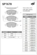 ������� ��������� ��������, �������� Sangsin Brake SP1678 SP1678 ����