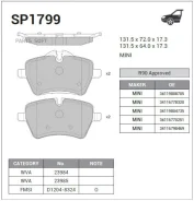 ������� �������� ��������! Mini Cooper 1.6i/D 06 Sangsin Brake SP1799 SP1799 SP1799 ����