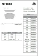 ������� �������� ������! Audi A4/A6/A8 2.8-4.2/3.0TDi 02 Sangsin Brake SP1818 SP1818 SP1818 ����