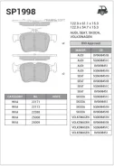 ������� �������� ������! Audi A3, VW Golf VII 1.2TSI-1.8TFSI/2.0TDI 12 Sangsin Brake SP1998 SP1998 SP1998 ����