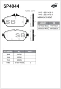 ������� ��������� �������� MB W205 1.6-2.0/2.2CDI 13 SP4044 Sangsin Brake SP4044 SP4044 ����