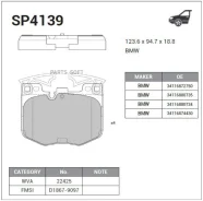 ������� �������� BMW 7 G11 2014-, X3 G01 2017-, X4 G02, X5 G05 2018- SP4139 Sangsin Brake SP4139 SP4139 ����