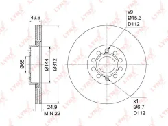 ���� ��������� ������������� (312x25) | ����� | LYNXauto BN-1202 BN1202 ����