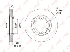 ���� ��������� Lynxauto BN1107 ������������� 277x26 BN1107 ����