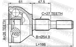 ���� �������� 26x55x27 | ����/��� | FORD, Lincolnfusion CC7, MKZ C9, MKZ, Fusion C7 Febest 2110Cngat 2110CNGAT ����