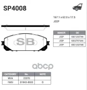 ������� ����. �������� Hi-Q JEEP Cherokee 16 (D1843) Sangsin brake ���. sp4008 SP4008 ����