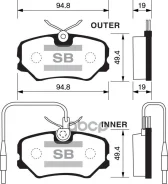 ������� ����. �������� Hi-Q Peugeot 405 Sangsin brake ���. sp1180 SP1180 ����