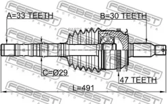 ���� �������� � ����� ������ 33x490x30 Febest 0414-KB4A47R Febest 0414-KB4A47R 0414KB4A47R ����