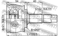 ���� �������� 21X51X22 Febest 1810Z12 1810Z12 ����