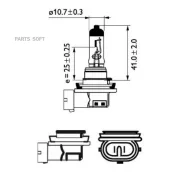����� ����������� ��������� ����� H8 PGJ19-1 Standard 12V 35W ������ 1 �� Philips 12360C1 12360C1 ����