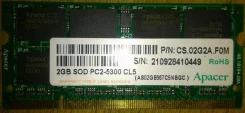 ����������� ������ DDR2 2 GB Apacer SODIMM ����