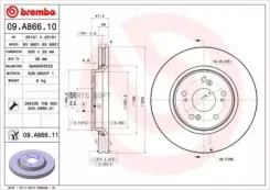���� ��������� �������� Honda (Dongfeng) CR-V (RE_) 03/07- / Honda (Dongfeng) CR-V (RM_) 02/12- / Brembo 09A86610 09A86610 ����