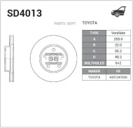���� ��������� ��������! Toyota Prius 1.5 03-09 Sangsin Brake SD4013 SD4013 ����