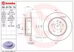 ���� ��������� (�����) Toyota Camry (XV30, XV40, XV50) 01-21 / Harrier 97-03 Brembo 08.9179.10, ������ 08917910 ����