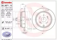 ���� ��������� (�����) Honda CR-V 01-18 / Stepwgn 15-21 Brembo 08. A871.11, ������ 08A87111 ����