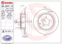 ���� ��������� ������ Chrysler (BBDC) Sebring 01/07-12/09 / Chrysler 200 Convertible 01/10- / Chrys Brembo 08C24711 08C24711 ����