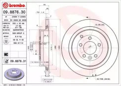 ���� ��������� ���� LAND Rover: Discovery III 04-, Range Rover Sport 05- Brembo 09.8876.31 09887631 ����