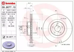 ���� ��������� (�������) Subaru Forester 97-21 / Impreza 92-12 Brembo 09.9077.11, �������� 09907711 ����